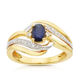 9ct Gold Sapphire & Diamond Eternity Ring