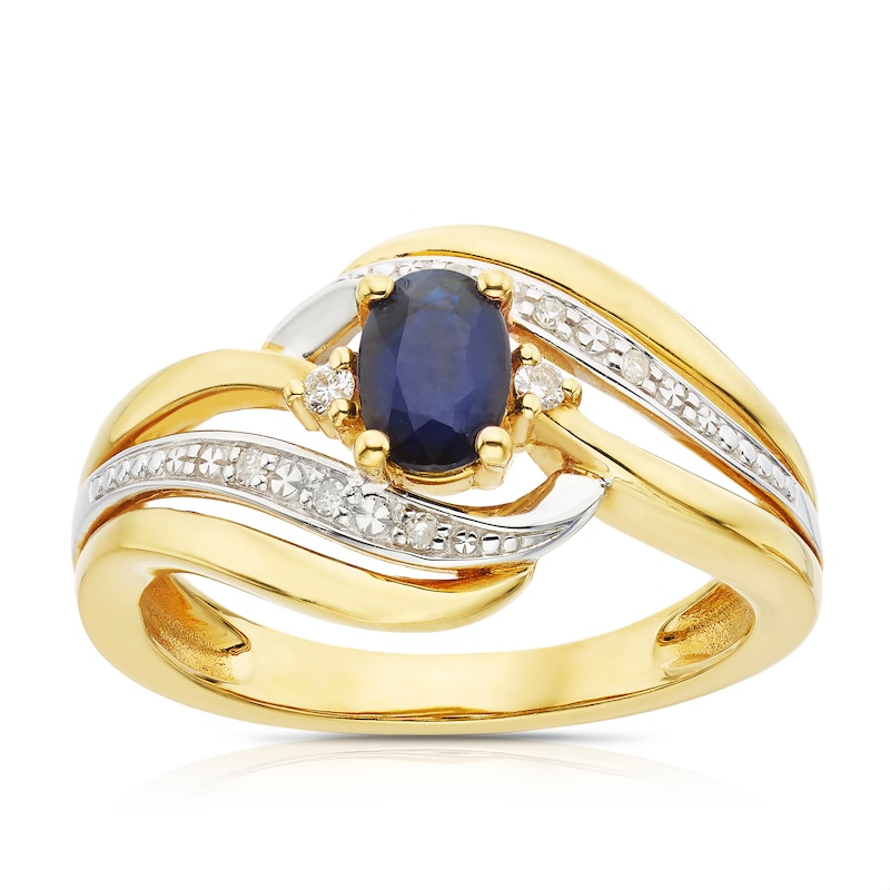 Main Image 1 of 9ct Yellow Gold Sapphire & Diamond Eternity Ring