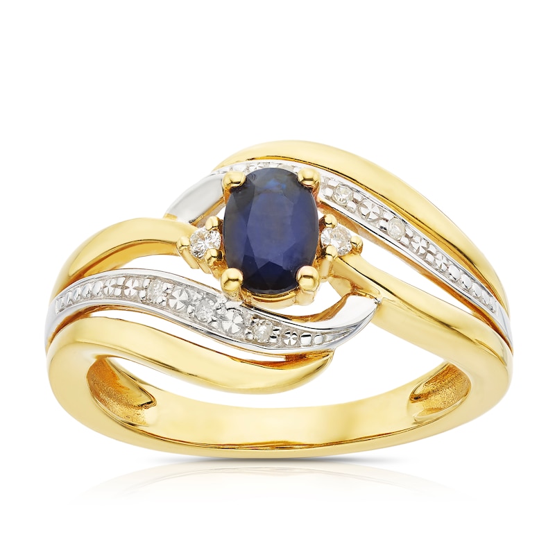 9ct Gold Sapphire & Diamond Eternity Ring