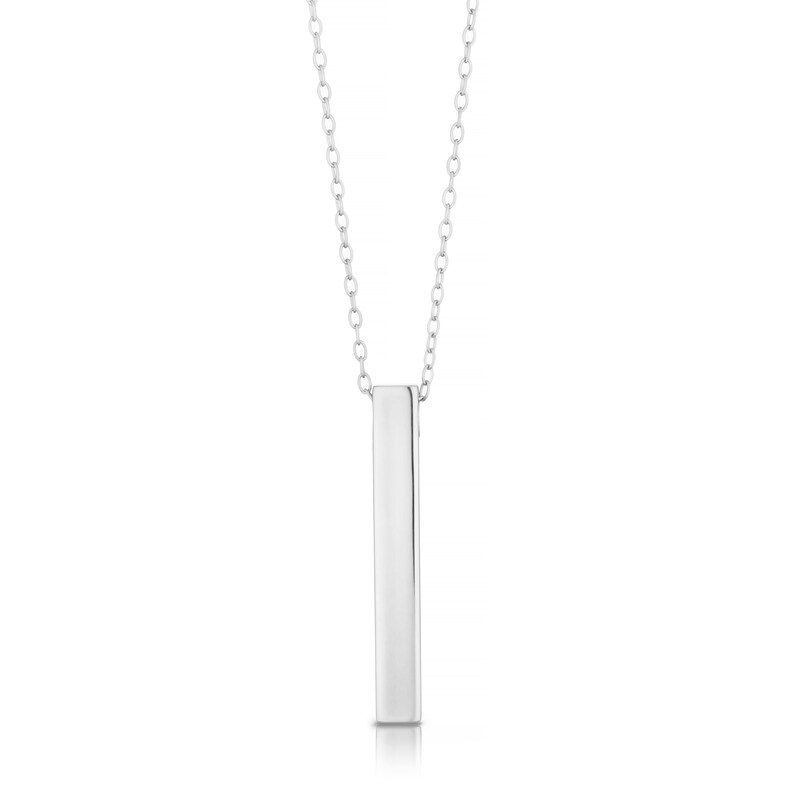 Sterling Silver Solid Bar Engravable Pendant