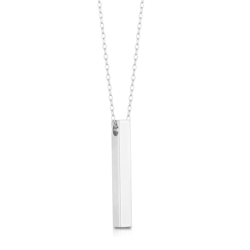 Sterling Silver Solid Bar Engravable Pendant