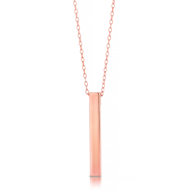 Main Image 1 of Rose Gold Tone Solid Bar Engravable Pendant