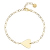 Thumbnail Image 1 of Yellow Gold Tone Heart Paper Clip Chain Engravable Bracelet