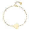 Thumbnail Image 2 of Yellow Gold Tone Heart Paper Clip Chain Engravable Bracelet