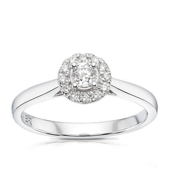 The Forever Diamond 18ct White Gold 0.25ct Diamond Round Halo Ring