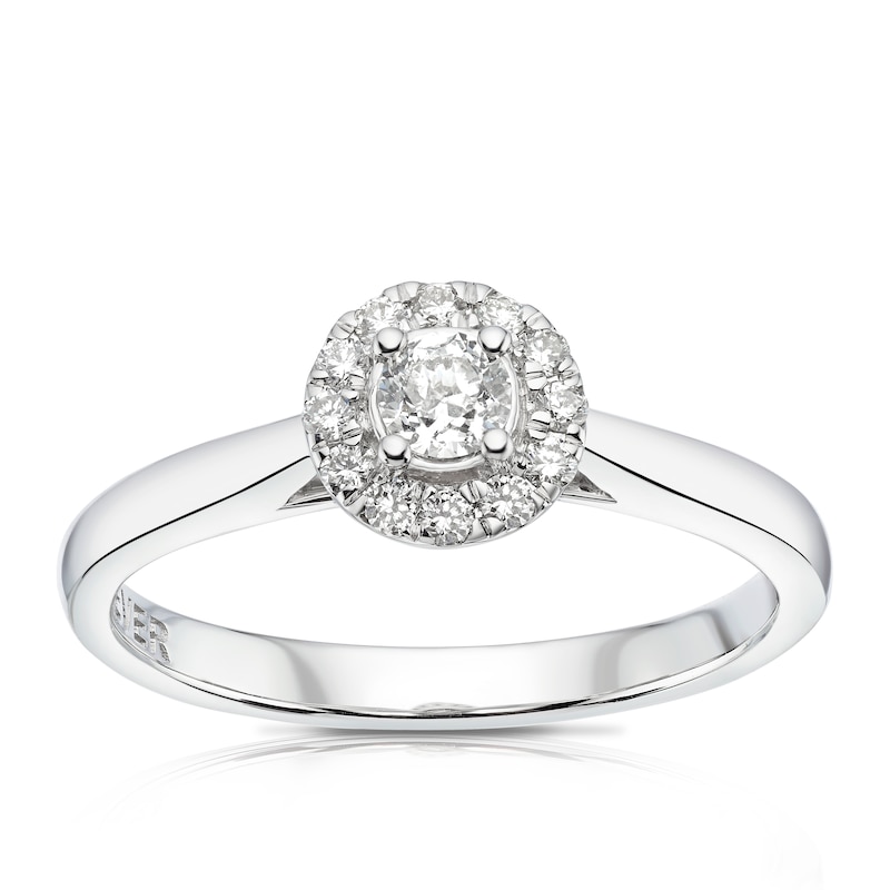Main Image 1 of The Forever Diamond 18ct White Gold 0.25ct Diamond Round Halo Ring