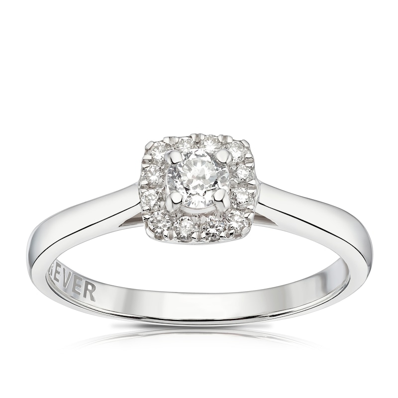 Main Image 1 of The Forever Diamond 18ct White Gold 0.25ct Diamond Halo Ring
