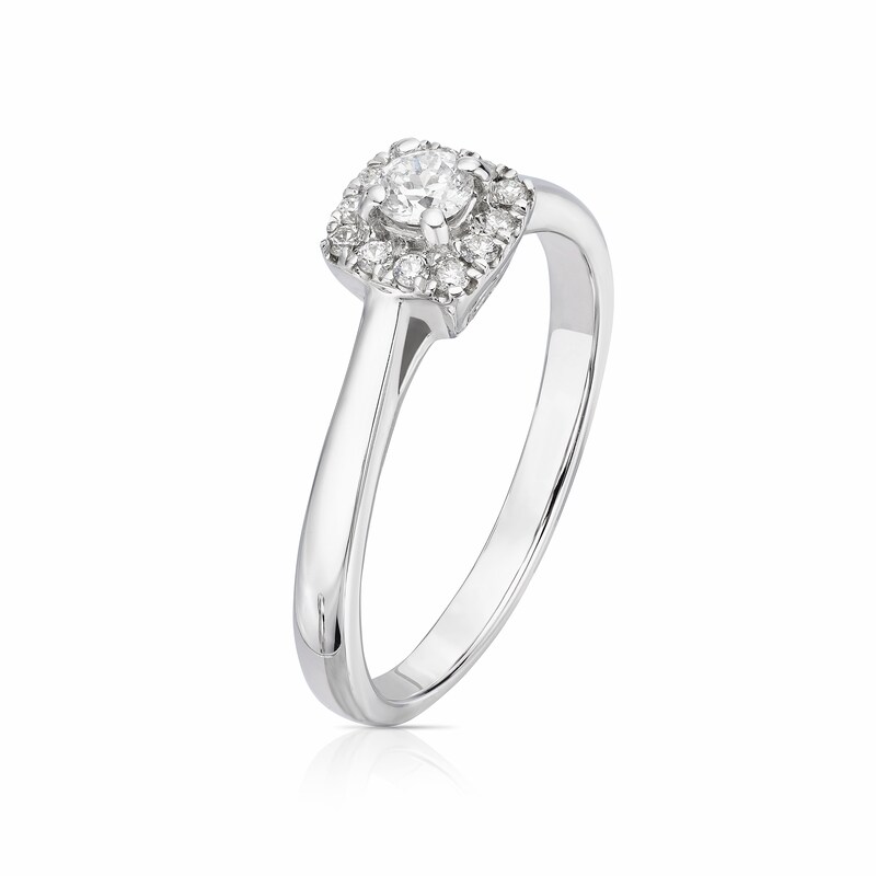 The Forever Diamond 18ct White Gold Princess Halo 0.25ct Ring