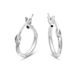 Sterling Silver Diamond Cut 12mm Hoop Earrings