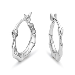 Sterling Silver Bamboo Hoop Earrings