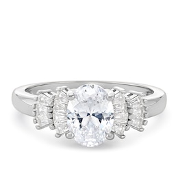 Sterling Silver Cubic Zirconia Fancy Oval Ring