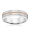 Thumbnail Image 1 of Sterling Silver & 9ct Rose Gold Matt & Polished 6mm Ring