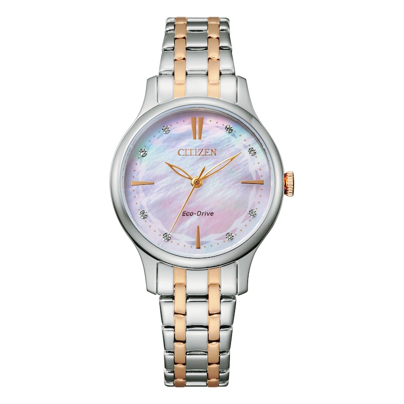 Main Image 1 of Citizen Eco-Drive Ladies' MOP Dial Two Tone Stainless Steel Bracelet Watch