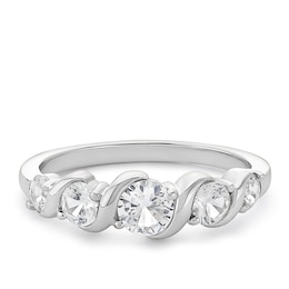 Sterling Silver Created White Sapphire Eternity Ring