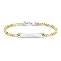 Men's Stainless Steel Gold IP Chain ID Bracelet