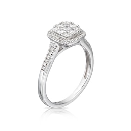 9ct White Gold 0.40ct Total Diamond Cluster Ring