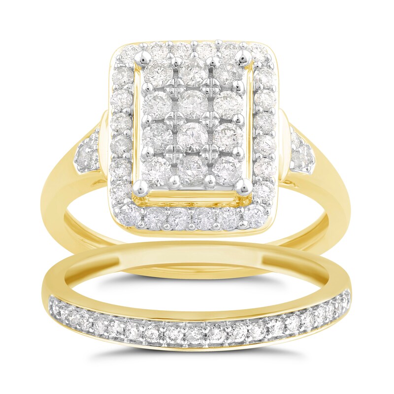 Perfect Fit 9ct Yellow Gold 0.80ct Total Diamond Bridal Set
