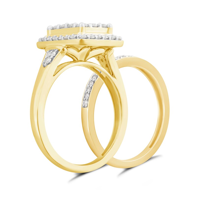 Perfect Fit 9ct Yellow Gold 0.80ct Total Diamond Bridal Set