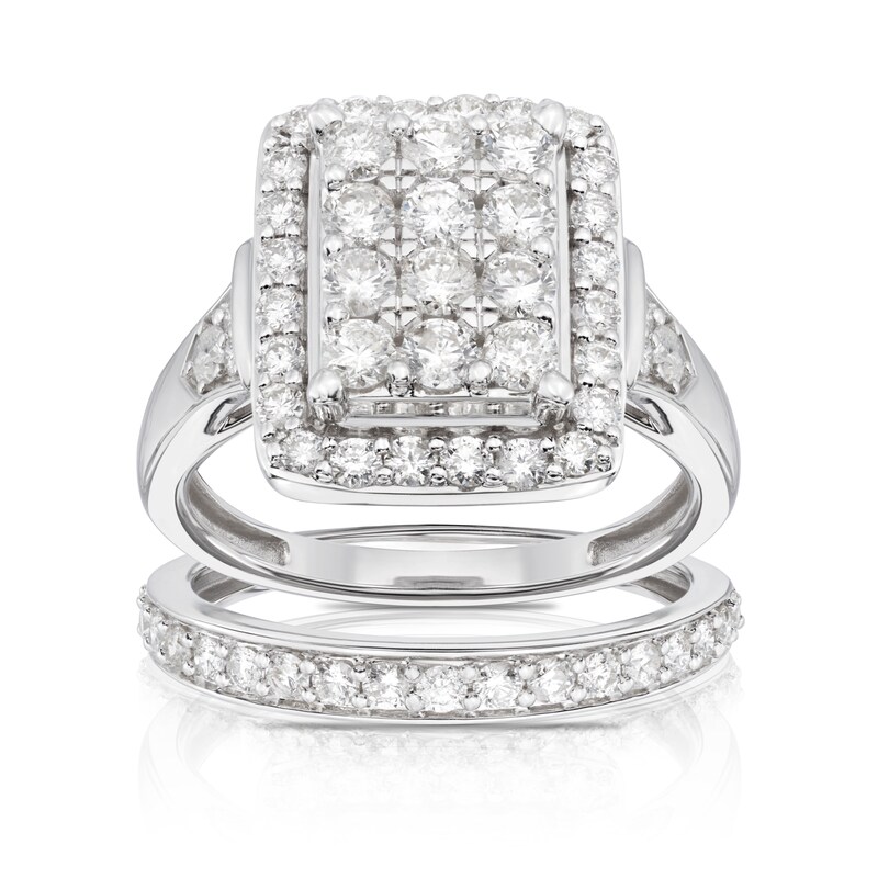 Perfect Fit 9ct White Gold 1.50ct Total Diamond Bridal Set