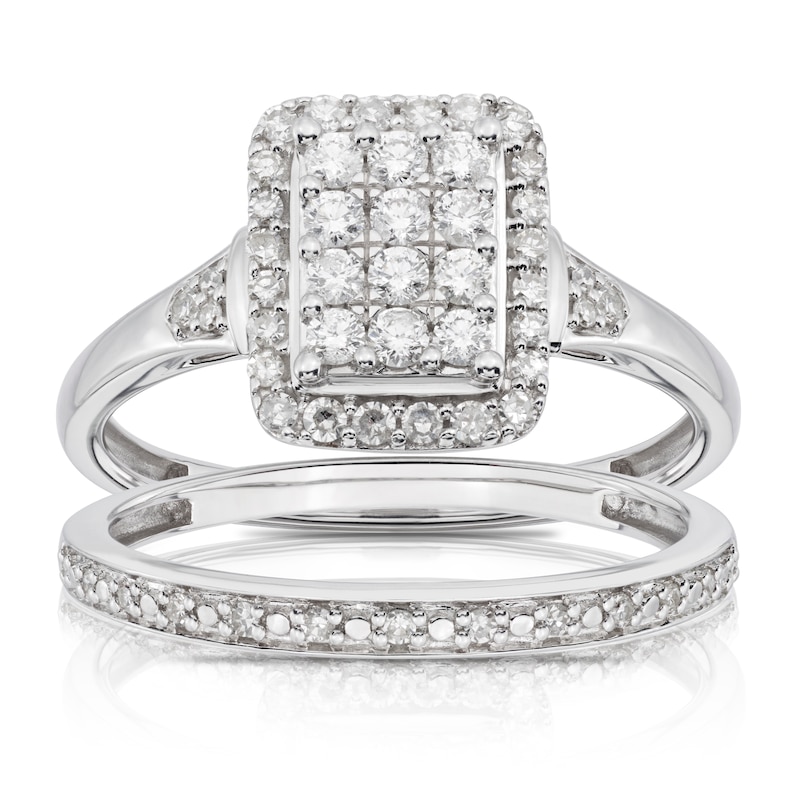 Main Image 1 of Perfect Fit 9ct White Gold 0.40ct Total Diamond Bridal Set