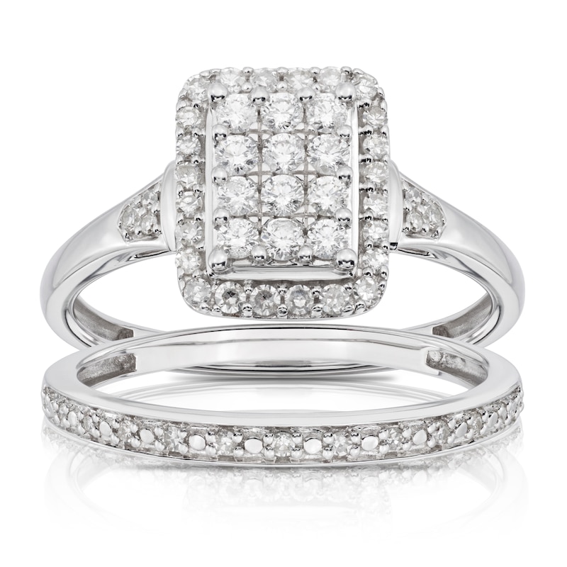 Perfect Fit 9ct White Gold 0.40ct Total Diamond Bridal Set