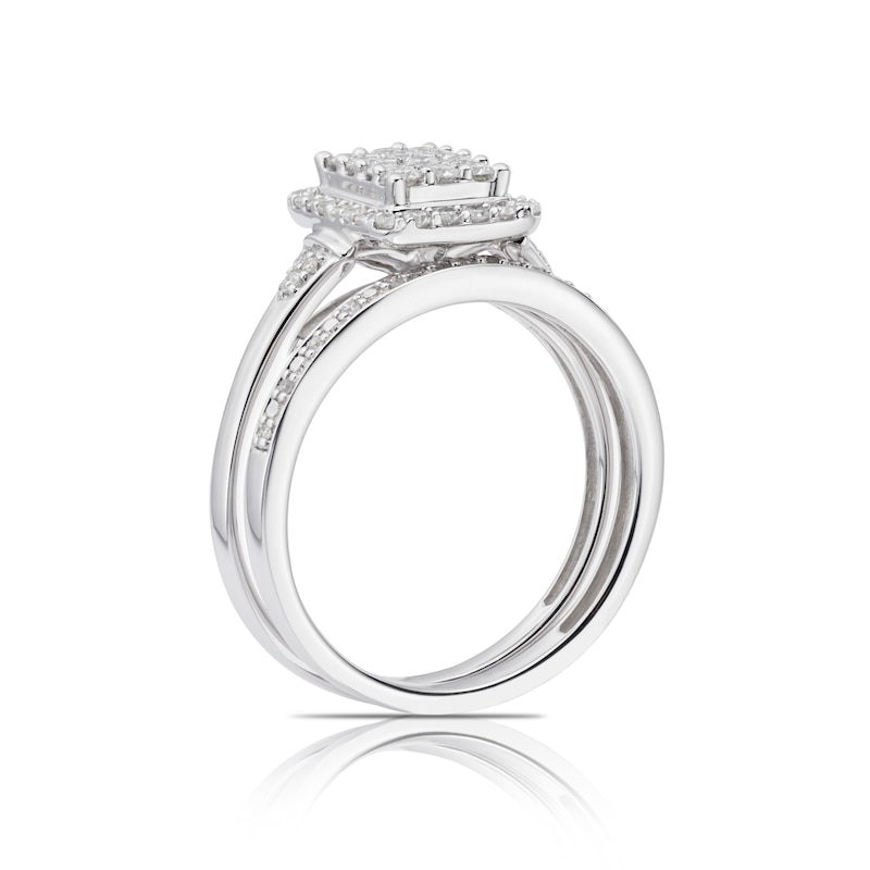 Perfect Fit 9ct White Gold 0.40ct Total Diamond Bridal Set