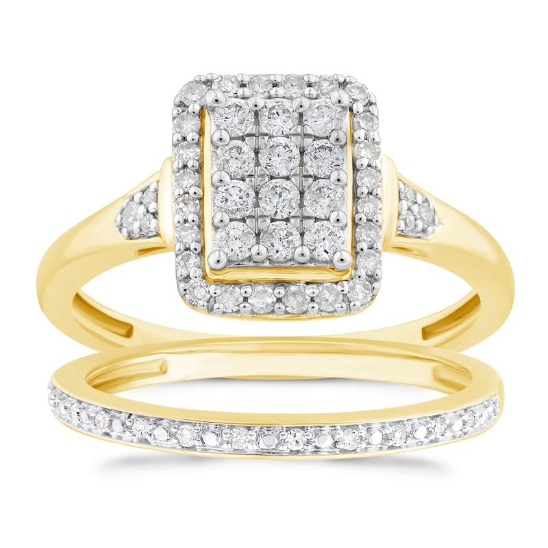Main Image 1 of Perfect Fit 9ct Yellow Gold 0.40ct Total Diamond Bridal Set