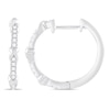 Thumbnail Image 1 of Sterling Silver Diamond Kiss Hoop Earrings