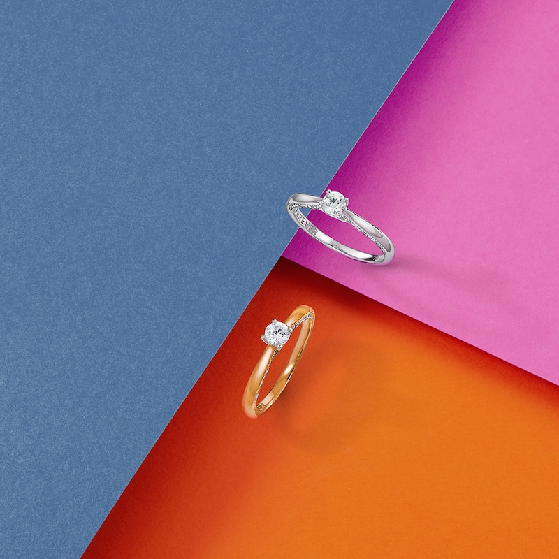 Main Image 6 of Engagement Ring The Forever Diamond 18ct Yellow Gold 0.40ct Total Ring