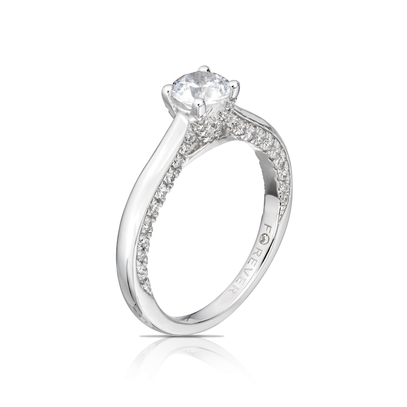 Main Image 1 of Engagement Ring The Forever Diamond Platinum 1ct Total Ring