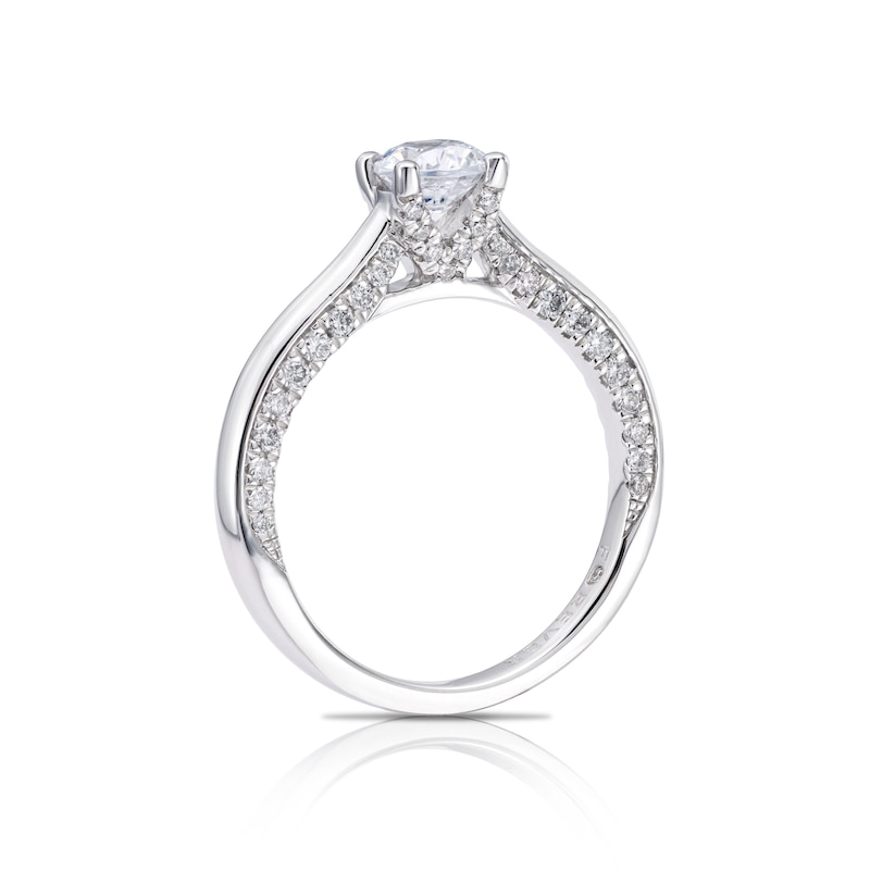 Main Image 2 of Engagement Ring The Forever Diamond Platinum 1ct Total Ring