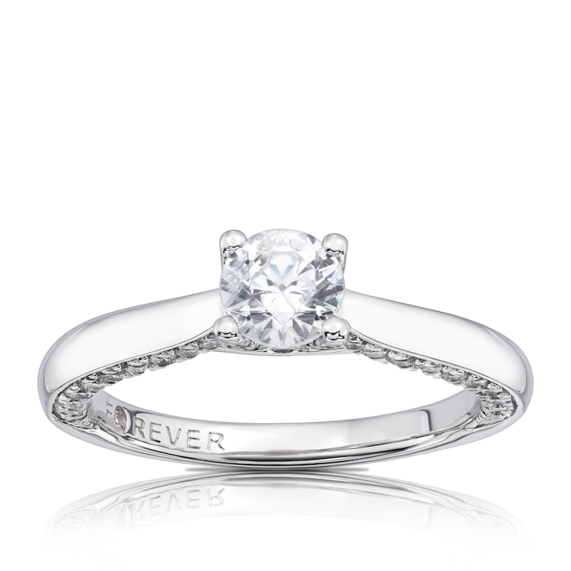 Main Image 3 of Engagement Ring The Forever Diamond Platinum 1ct Total Ring