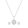 Thumbnail Image 1 of Silver Diamond Round Stud Earrings & Pendant Gift Set