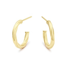 9ct Yellow Gold Half Twist Hoop Earrings