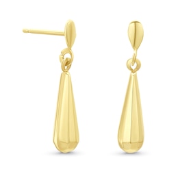 9ct Yellow Gold Teardrop Drop Earrings