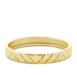 9ct Yellow Gold Diamond Cut Horizontal Pattern Ring