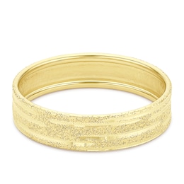 9ct Yellow Gold Diamond Cut Sparkle Texture Band