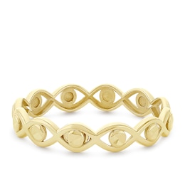 9ct Yellow Gold Marquise Pattern Diamond Cut Ring