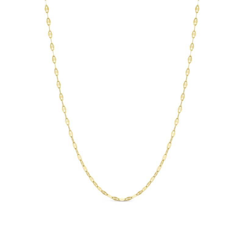 Main Image 1 of 9ct Yellow Gold Delicate Mirror Link Chain Necklace