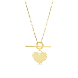 9ct Yellow Gold Heart T-Bar Necklace