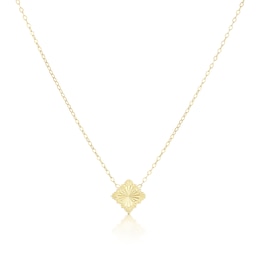 9ct Yellow Gold Diamond Cut Clover Burst Necklace