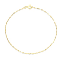 9ct Yellow Gold Delicate Mirror Link Chain Bracelet