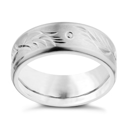 Titanium Men's Patterned Ring