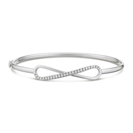 Sterling Silver Cubic Zirconia Infinity Bangle
