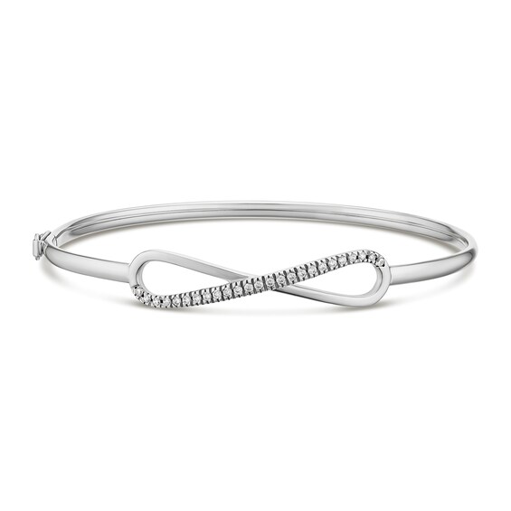 Sterling Silver Cubic Zirconia Infinity Bangle