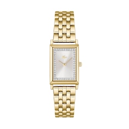 Lacoste Women's Catherine Silver White Dial Gold IP Bracelet Watch