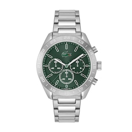 Lacoste Boston Men's Green Dial Silver-Tone Stainless Steel Bracelet Watch
