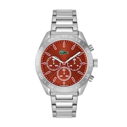 Lacoste Men's Boston Clay Dial Stainless Steel Bracelet Chronograph Watch