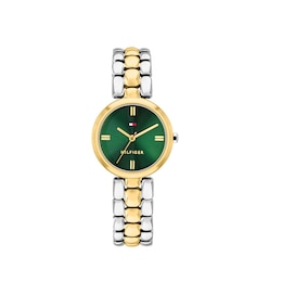 Tommy Hilfiger 26mm Women's Emerald Green Dial  Two-Tone Stainless Steel Bracelet Watch