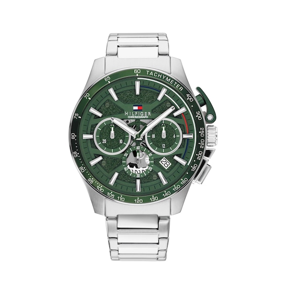 Tommy Hilfiger 1792293 Bank Stainless Steel Green Dial Watch - Image 4